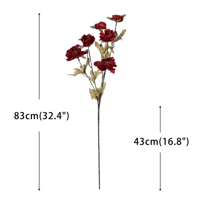 Цветок искусственный Эустома 83 см цвет бордовый