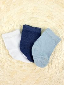 Носки детские Carrot, 3 пары (голубой, синий, белый)