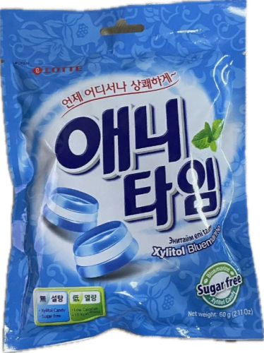 Леденцы без сахара с молочно- мятным вкусом Ксилитол Энитайм (Xylitol Anytime), Milk Mint Lotte, 60 г,