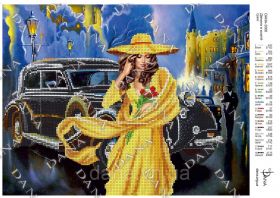 Dana DANA-3566 Девушка в желтом платье схема для вышивки бисером купить в магазине Золотая Игла
