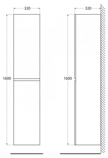 Шкаф подвесной BelBagno ALBANO-1600-2A-SC-P схема 8