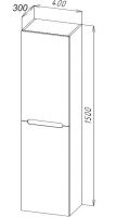 Шкаф подвесной, левосторонний BelBagno ETNA-1500-2A-SC-WO-P-L схема 3