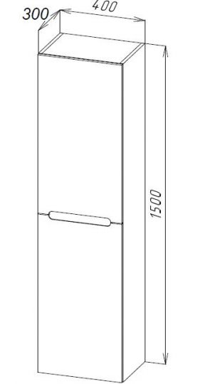 Шкаф подвесной, правосторонний BelBagno ETNA-1500-2A-SC-WO-P-R схема 3