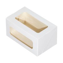 Коробка "CAKE ROLL" 200х120х100мм ForGenika с ложементом, 2 окна, белая
